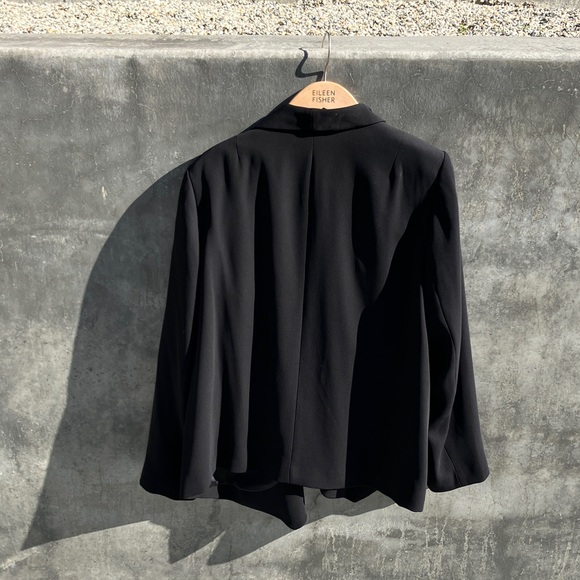 EUC Eileen Fisher Black Open Front Jacket size XL - Picture 4 of 10